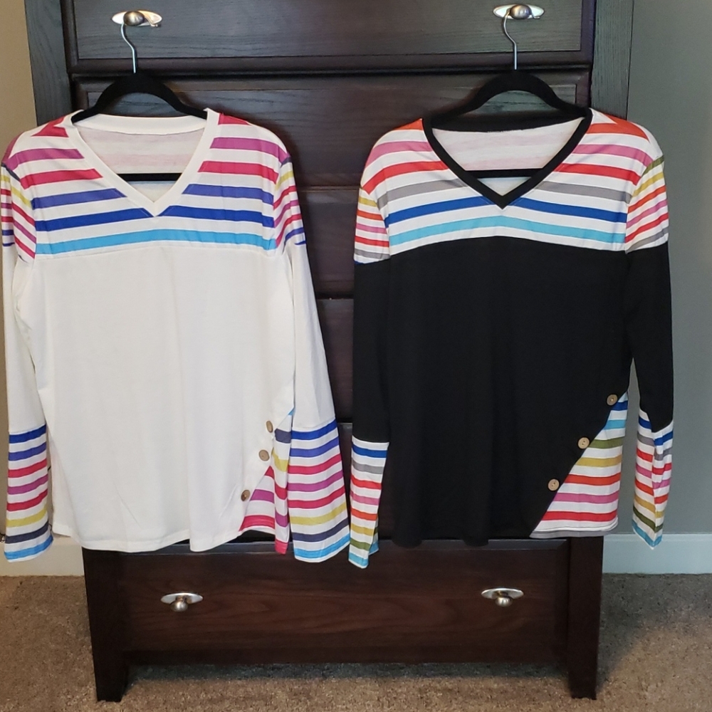 Qty 2 Long sleeve v-neck tunics